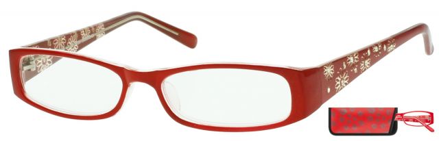 Dioptrické čtecí brýle RD3A +1,5D S pouzdrem - červené