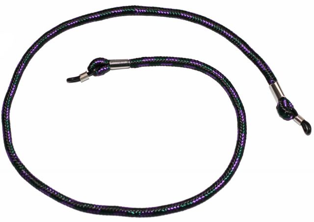 Šňůrka na brýle 60x0,5cm - černo-fialová 