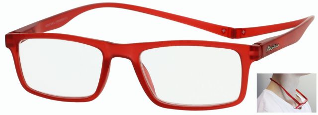 Magnetické čtecí brýle na krk Montana MR59D +1,0D Červený matný rámeček s pouzdrem