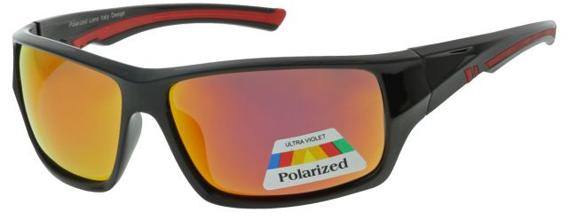 Polarizační sluneční brýle P2247-4 Černý lesklý rámeček