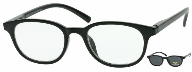 Dioptrické čtecí brýle s manetickým klipem Identity MC2301C +2,5D Černé