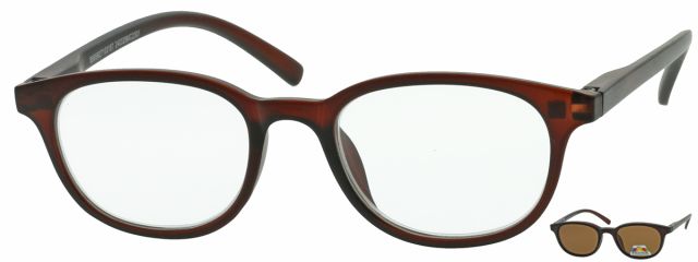 Dioptrické čtecí brýle s manetickým klipem Identity MC2301H +1,5D Hnědé